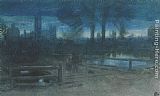 Albert Goodwin Canterbury by Night painting